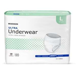 McKesson Unisex Adult Absorbent Underwear Ultra Pull On with Tear Away Seams Large Disposable Heavy Absorbency